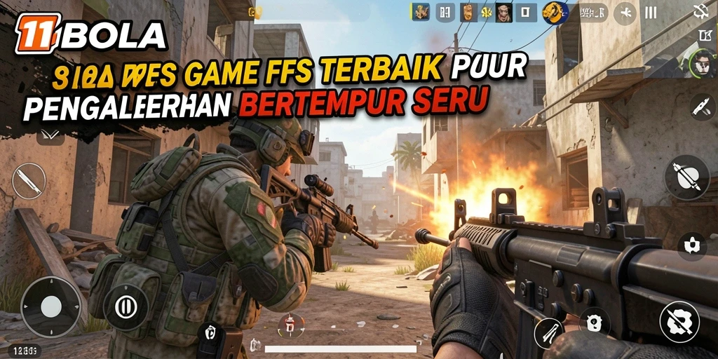 Gameplay mendebarkan dari 11BOLA yang menampilkan aksi tembak-menembak.