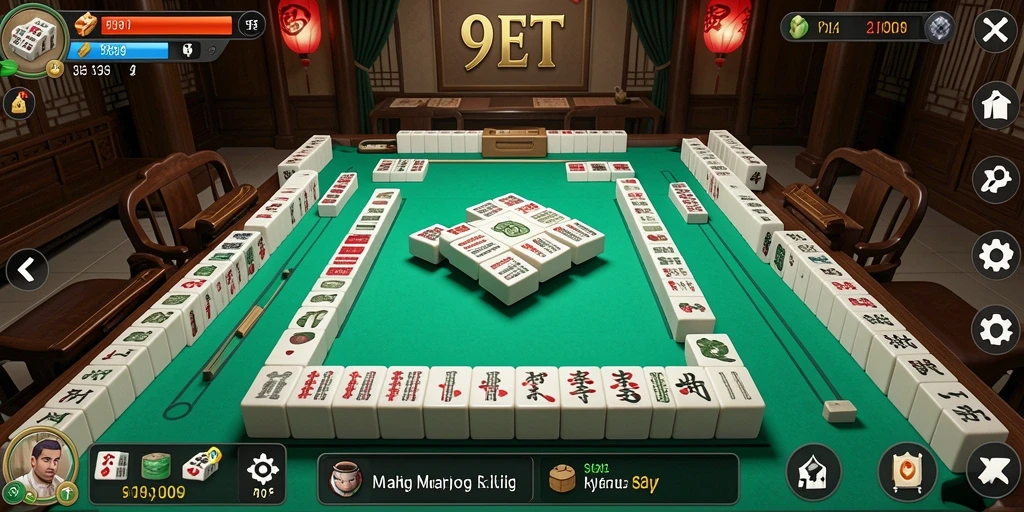 Screenshot utama 9ET menampilkan gameplay Mahjong yang menarik.