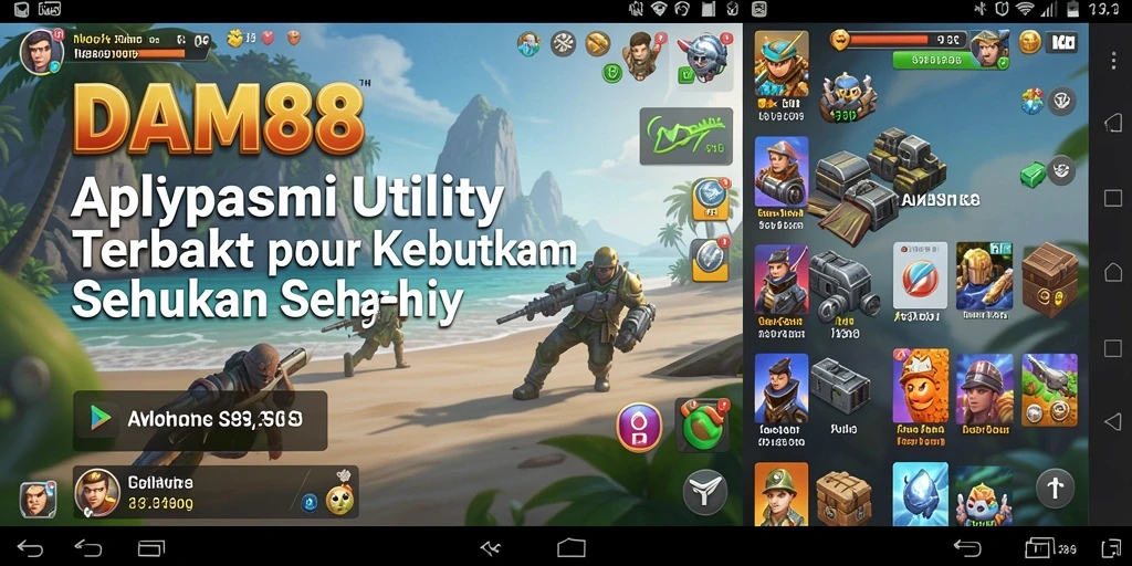 Screenshot utama DAM88 menampilkan tampilan antarmuka aplikasi Utility yang modern.