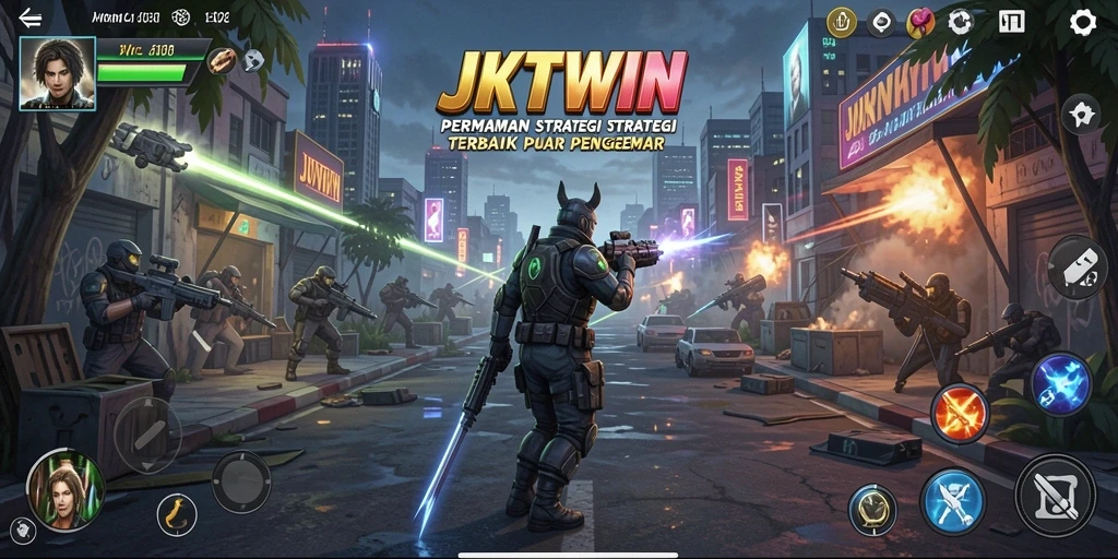 Tampilan gameplay JKTWIN yang intens dan penuh strategi.