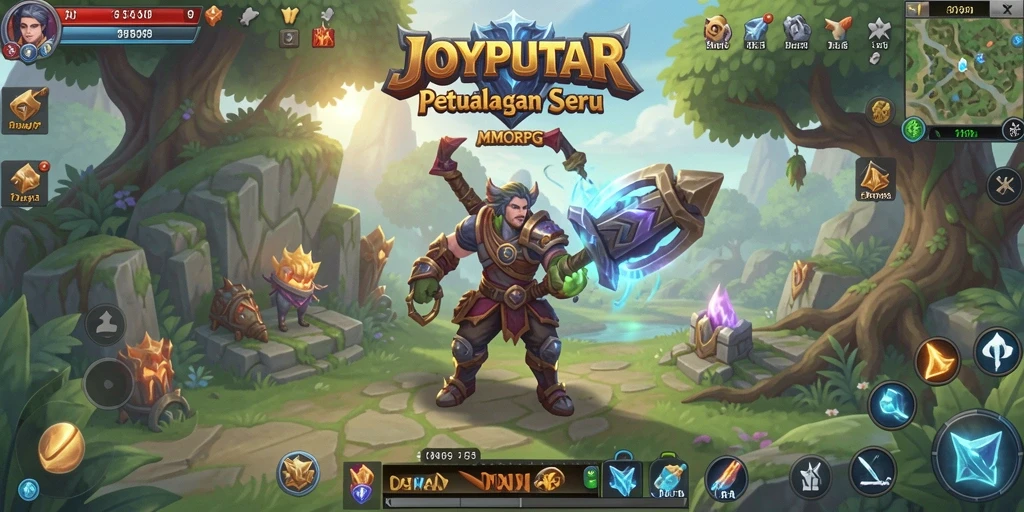 Tangkapan layar gameplay JOYPUTAR yang menampilkan petualangan seru di dunia MMORPG.
