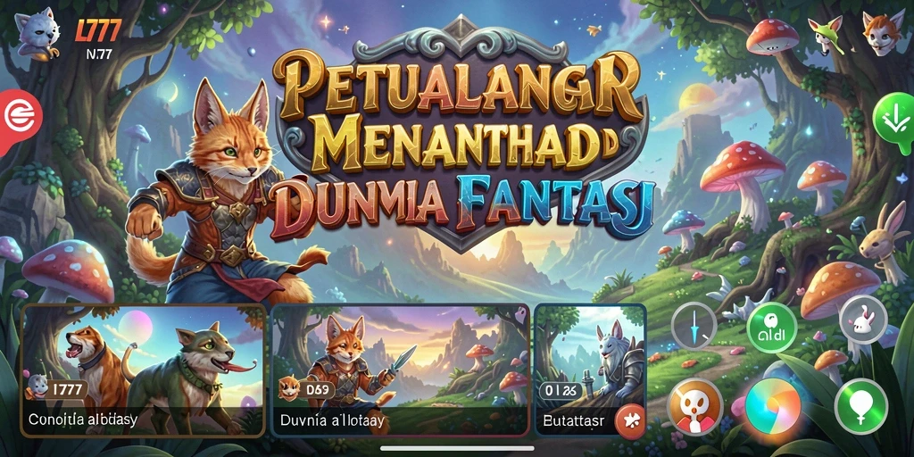 Screenshot L777 menampilkan gameplay menantang di dunia fantasi yang luas.