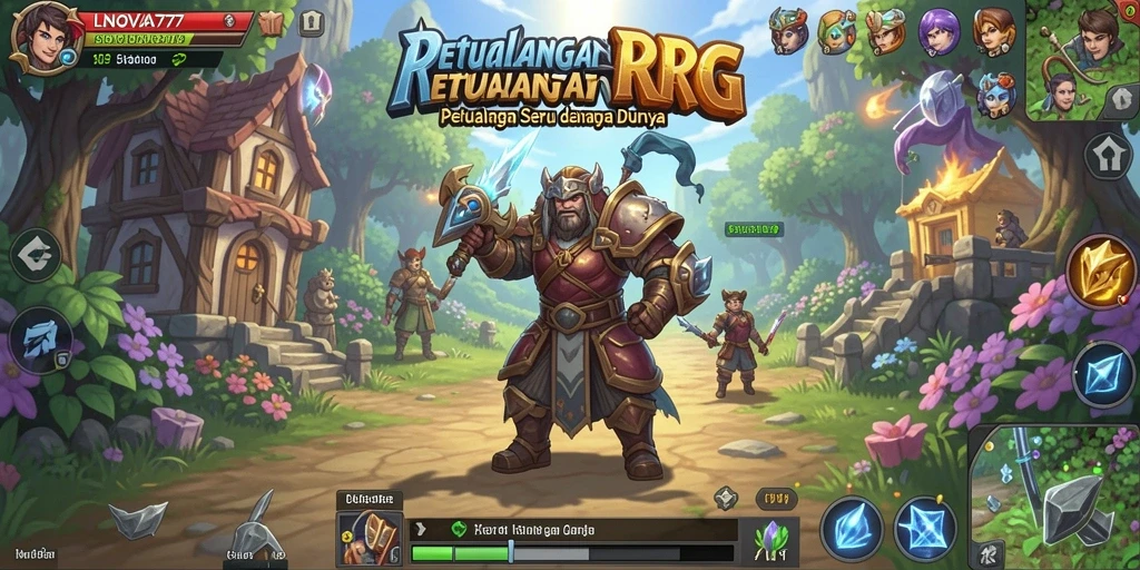 Tampilan screenshot LNOVA777 menampilkan aksi pertempuran seru dalam game RPG.