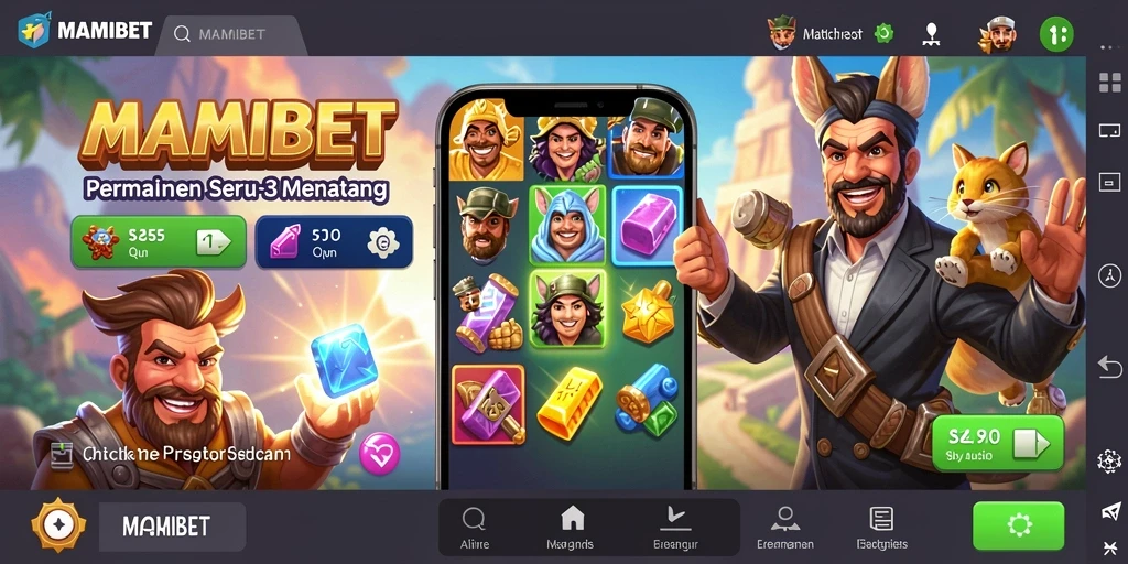 Tampilan gameplay seru dari MAMIBET dalam aksi Match-3.