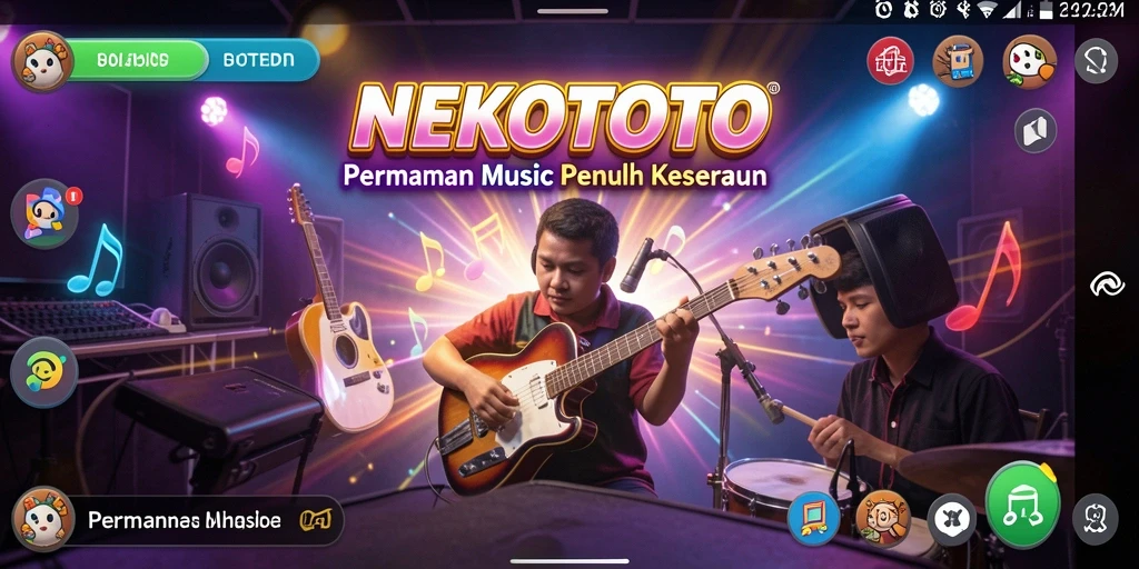 Screenshot gameplay <strong>NEKOTOTO</strong> menampilkan pemain yang menekan nada sesuai ritme.