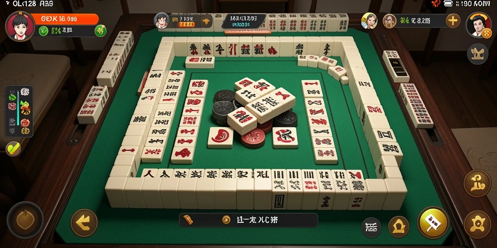 Tangkapan layar OLX128 menunjukkan gameplay Mahjong yang penuh tantangan.